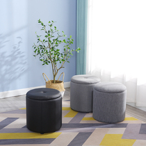 Storage stool changing shoes short stool fashion living room sofa stool creative bedroom storage stool home fabric net red small stool