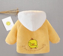 Childrens mink suede jacket male and female cotton clothing winter plus suede thickened foreign air baby Han version Cartoon Cotton Sweater Fur Coat