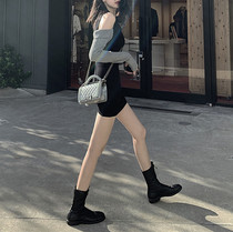 Early autumn temperament goddess fan knitted dress female Korean version of small man long sleeve slim slim body slim