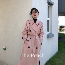 MICHELLYMO long windbreaker female British classic pop little temperament jacket