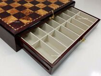 Chess big 20 high gloss storage board Cherry Burlwood color 2 drawer ornament