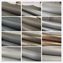 New first layer cowhide Diy handmade key bag card bag soft leather fabric scrap leather leather vegetable tanned gray