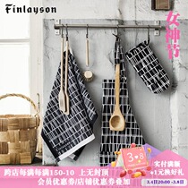 Finnish Finlayson Dining Mat Insulation Mat Home Pure Cotton Ins Nordic Table Cloth Apron Microwave gloves