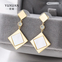 S925 pure silver earring earrings female Korean version of the new wave minimalist with modern sense professional dress white collar wearing matching earbuke