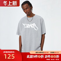 ZONOS 2021 summer new short sleeve T-shirt mens casual simple loose letter printing Joker round neck half sleeve