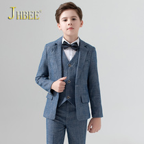 JHBEE Children's Suit Three Piece Set Boys' Showgirl Dress England Floral Kids' Suit Piano Costume