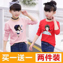 Childrens clothing 5 Spring and Autumn 6 girls long sleeve T-shirt 11 base shirt 8 primary school girl clothes 10 upper clothes 12 years old