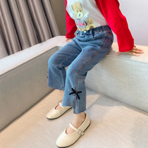 Childrens autumn jeans foreign style childrens autumn girls trousers childrens baby fashionable spring and autumn Bell pants