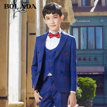  bolada boys  suit Childrens suit suit Middle and large childrens dress British style catwalk flower girl new performance suit