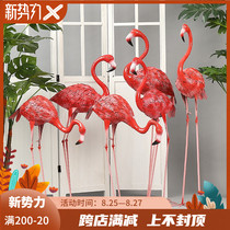  Wedding props Wrought iron flamingo ornaments Shopping mall window beauty Chen terrace garden layout Forest wedding decoration