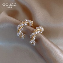 Advanced sense pearl earrings ins niche design sense earrings female earrings retro harbor wind stud earrings 2021 New Tide