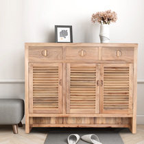 Fragrant Camphor Wood Shoe Cabinet Venetian Door Lockers 1 33 Long Original Wood Color Furniture Modern Simplicity Approachable