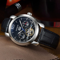 Versatile fashion trend mens watch waterproof sports man watch with hollowed-out fully automatic mechanical table genuine leather