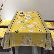 New Chinese American flowers and birds Vintage Mahogany high v-file yellow dining table cloth Chair cover Coffee table tablecloth rectangle