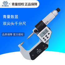 Qinghai quantity of green quantity electronic number display double pointed micrometer Micrometer Card 0-25-50-100mm0 001