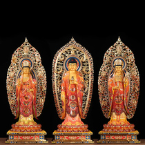 108cm pure copper painted Amitabha Buddha house temple dedicated to Guanyin Bodhisattva Bodhisattva ornaments