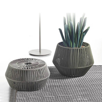 Outdoor rattan flower pot flower stand flower box balcony villa courtyard garden flower trough creative art outdoor decoration stool