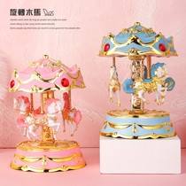 Colorful lights European luxury merry-go-round music box Music Box Music Box New Years Day Christmas children Girl birthday gift