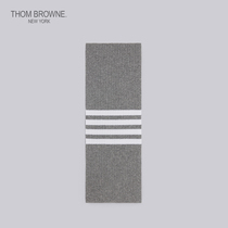 THOM BROWNE CHILD MOUNT 2022 EARLY SPRING 4 STRIPED CASHMERE LIGHT GREY SCARVES