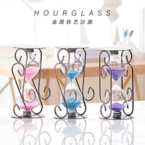 European vintage iron hourglass timer ornaments creative desk office desktop decorations for teacher gifts
