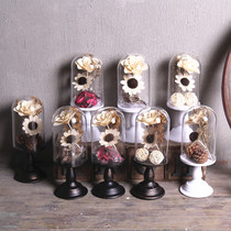Refreshing Perpetual Raw Flowers Gift Box Glass Cover Swing Piece Dust Lover Girlfriends Birthday Gift Creative Diy Decorations
