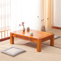 Japanese Tatami coffee table Zen antique solid wood tea table Kang table Kang several floors Low table Balcony Bay window table