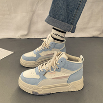 Thick-soled high-top small white shoes womens shoes 2022 new autumn and winter all-match niche ins trendy street shooting casual sports shoes