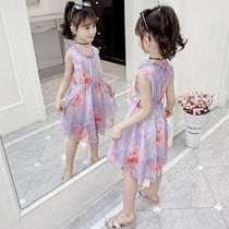 Girls Summer chiffon dress 2020 new super foreign air Children Summer princess dress little girl baby skirt