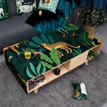 American light luxury jungle animal tea table cloth waterproof thick cotton linen coffee table cover cloth niche dining room living room fabric