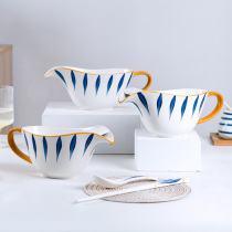 Japanese-style underglaze color ceramic oil filter artifact Oil filter pot Confinement soup oil and water separator kitchen household oil bowl