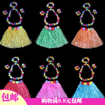 10000 Halloween hula show clothing Garland adult children grass skirt length 40cm long grass qun tao zhuang