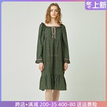 South Korea Ulala nightgown autumn girl sweet cute long sleeve trousers pullover round neck cotton casual home wear