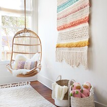 Hanging basket rattan chair Indoor lazy chair Home real rattan single balcony Outdoor swing Japanese hanging chair Bedroom girl