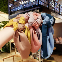 2019 New hair band female Korean simple cross knot wide edge hair hoop bow headwear hipster hair card