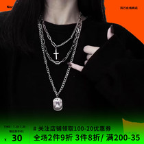 NormCore Moment Does not retreat does not change ins cold wind European and American men and women hip hop multi-layer cross necklace