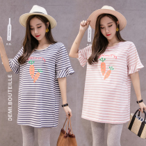 Pregnancy Woman Dress Spring Summer Clothing Suit Out of fashion The two sets of foreign air short sleeve T-shirt blouses the summer dress surges