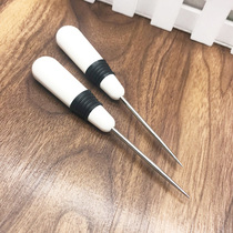 High quality plastic handle stainless steel pointed straight awl yakitong DIY handmade shoes leather punching tools