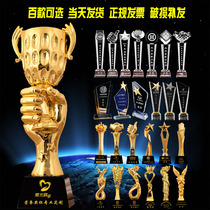  Crystal trophy Resin trophy custom medal custom thumb five-pointed star football game high-end trophy lettering