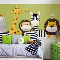 3d cartoon giraffe childrens room wallpaper animal world childrens bedroom wall cloth cute baby seamless wallpaper