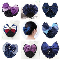 Professional head flower girl work plate hair net pocket waiter Nurse stewardess Double bow hair net