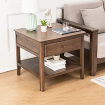 Umwood furniture pure solid wood Square a few oak coffee table living room sofa solid wood side American living room furniture
