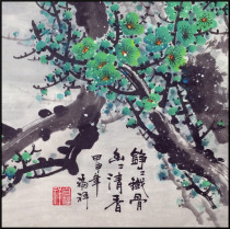 Bai Fuxiang Celebrity Artifact Hand-painted Chinese Painting Four Feet Bucket Zheng Zheng Iron Bone Faint Fragrant Living Room Office Decoration