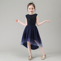  Girls Catwalk dress skirt Little girl Western style childrens princess dress Puffy yarn flower girl host piano performance suit