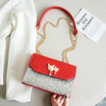 小包包女包2020春夏新款潮百搭链条单肩斜挎包韩版时尚亮片小方包