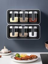 2021 kitchen seasoning rack salt monosodium glutamate seasoning box wall-mounted seasoning box set household multi-grid seasoning collection