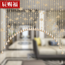 Bead Curtain Crystal Bead Curtain Snowflake Bedroom Partition Porch Partition Hole Free Toilet Door Curtain