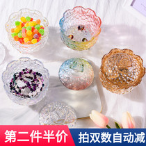 European glass three-legged butterfly transparent storage tank Fruit bowl Candy tank Sugar tank Seasoning tank Ashtray