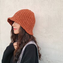  ins net red wool hat thickened warm knitted basin hat fisherman hat chic sweet and cute hat female autumn and winter tide