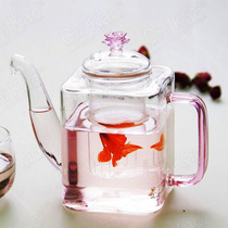 Chic square bubble teapot glass filter tea kettle glass teapot heat resistant glass flower tea tea tea tea set