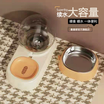 Cat water dispenser mobile Pearl drinking fountain unplugged non-wet mouth stainless steel feeding cat bowl automatic feeder
